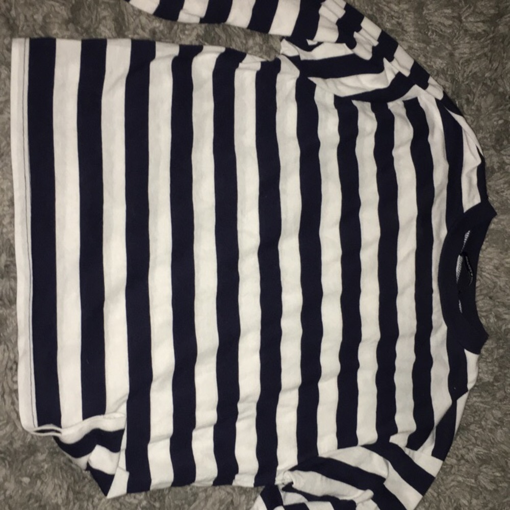 Long sleeve Brandy shirt, navy and white